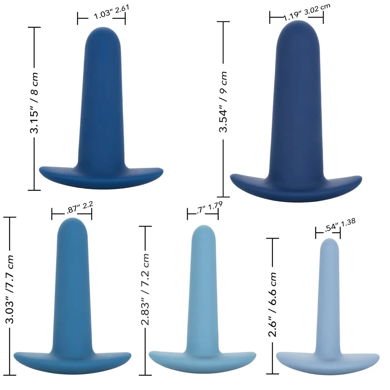 They-ology Wearable Anal Trainer Set 5-Piece - Blue - Probe