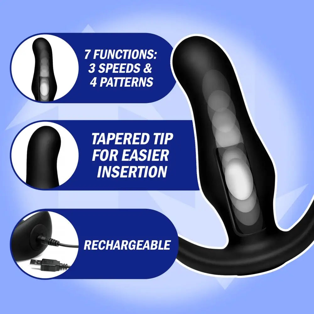 Thump It® 7x Curved Silicone Butt Plug - Black