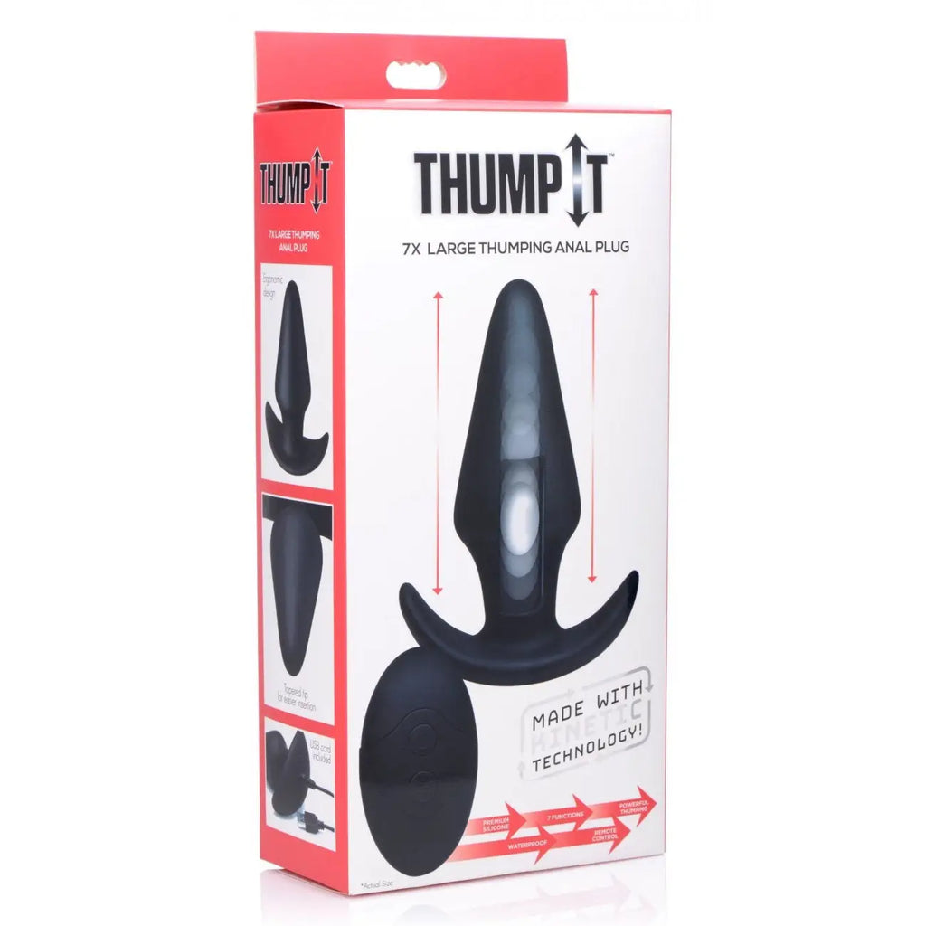 Thump It® 7x Large Silicone Butt Plug - Black
