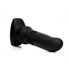 Thunderplugs™ Silicone Vibrating & Thrusting Plug w/ Remote - Black - Butt
