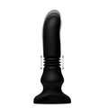 Thunderplugs™ Silicone Vibrating & Thrusting Plug w/ Remote - Black - Butt