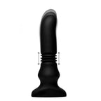 Thunderplugs™ Silicone Vibrating & Thrusting Plug w/ Remote - Black - Butt