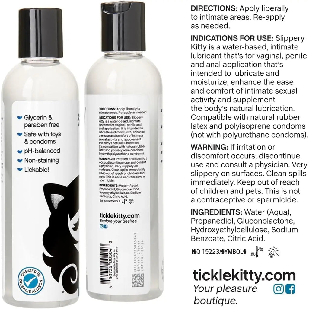 Tickle Kitty Slippery Water-Based Lubricant by Dr. Sadie Allison