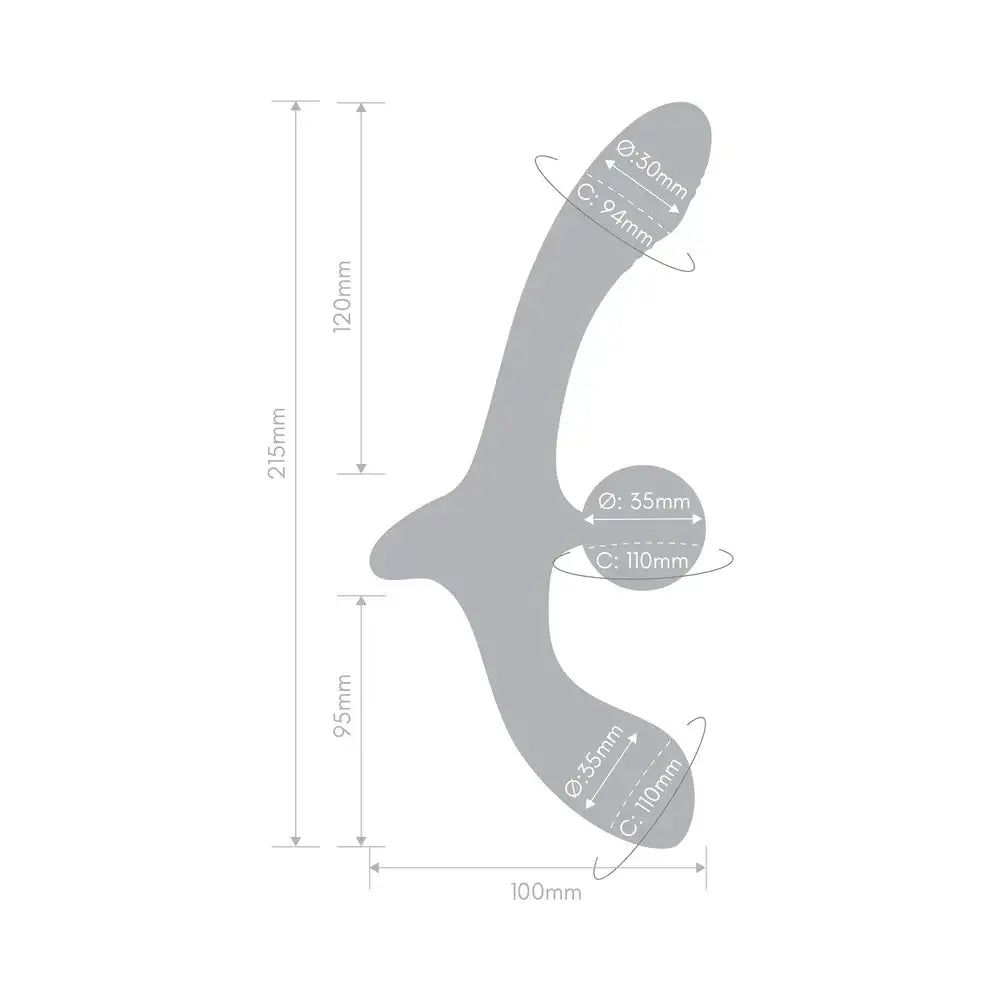 Cerise Double Tap Dual-Ended Vibrating Strapless Strap-on