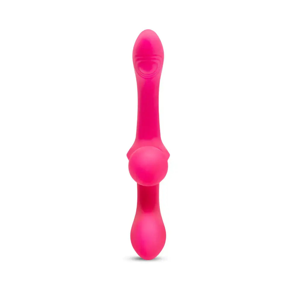 Cerise Double Tap Dual-Ended Vibrating Strapless Strap-on
