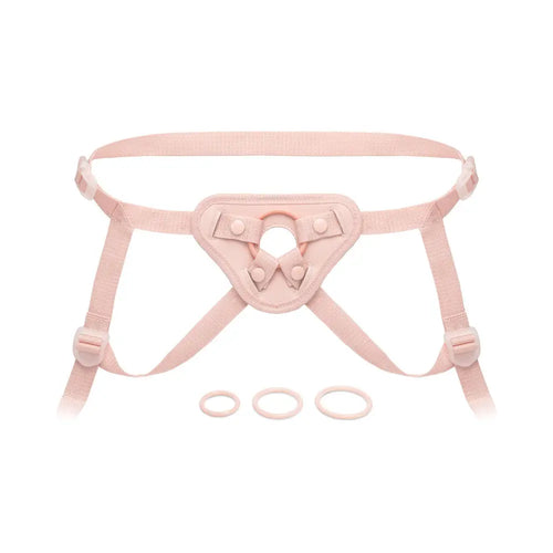 Together Vibes Tones NudeFit Adjustable Strap-On Harness – 3 O-Rings Fits Up to 68’’ Pink