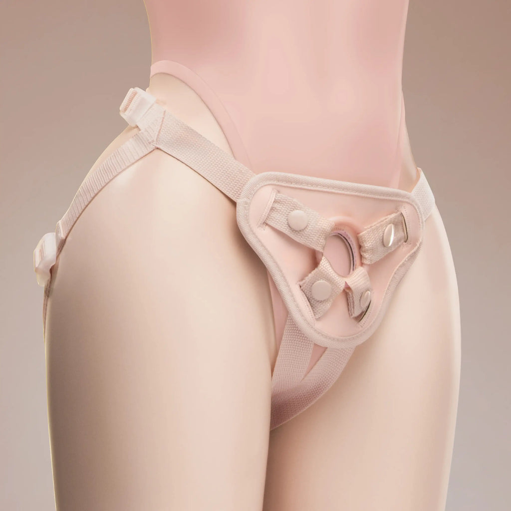 Together Vibes Tones NudeFit Adjustable Strap-On Harness – 3 O-Rings Fits Up to 68’’