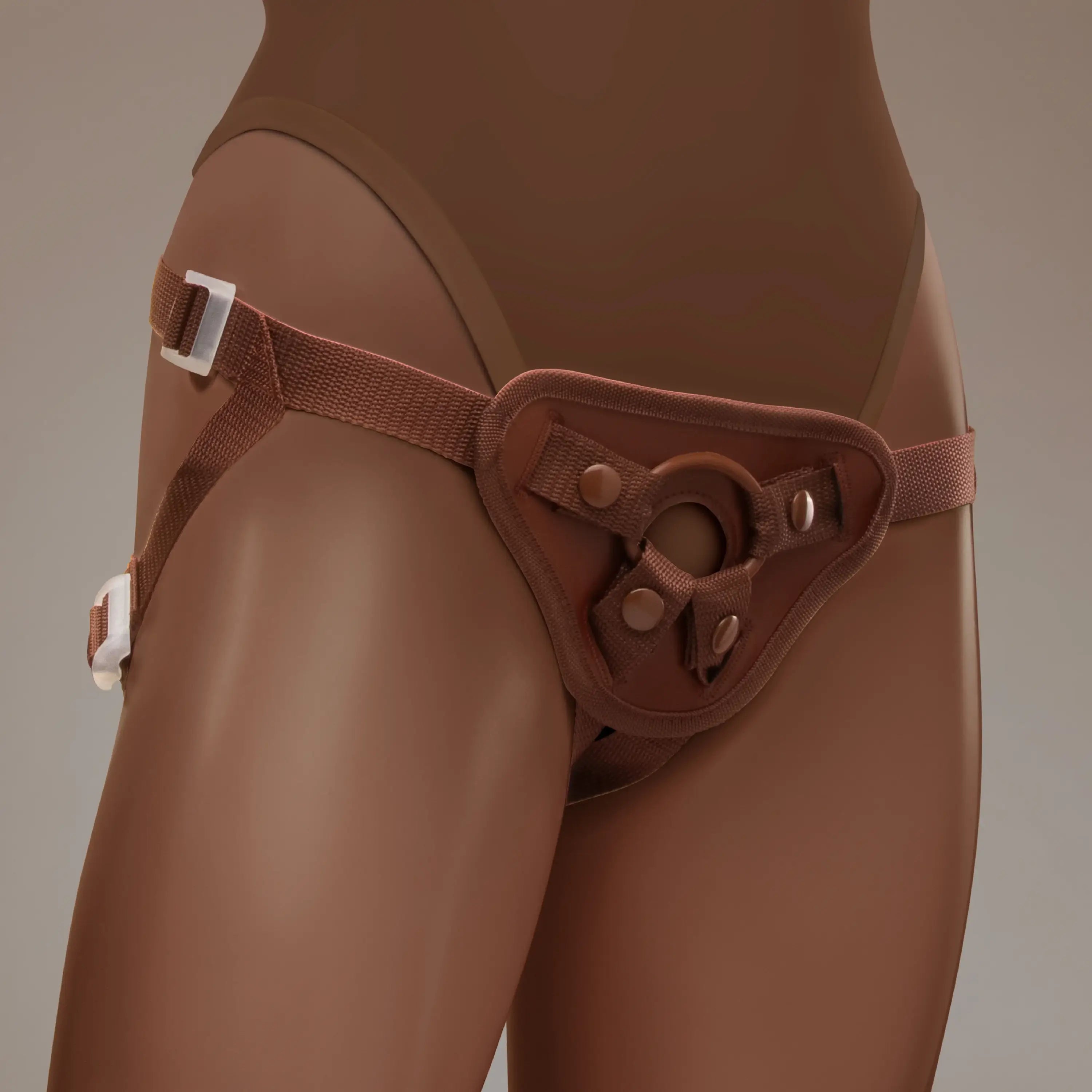 Together Vibes Tones NudeFit Adjustable Strap-On Harness – 3 O-Rings Fits Up to 68’’