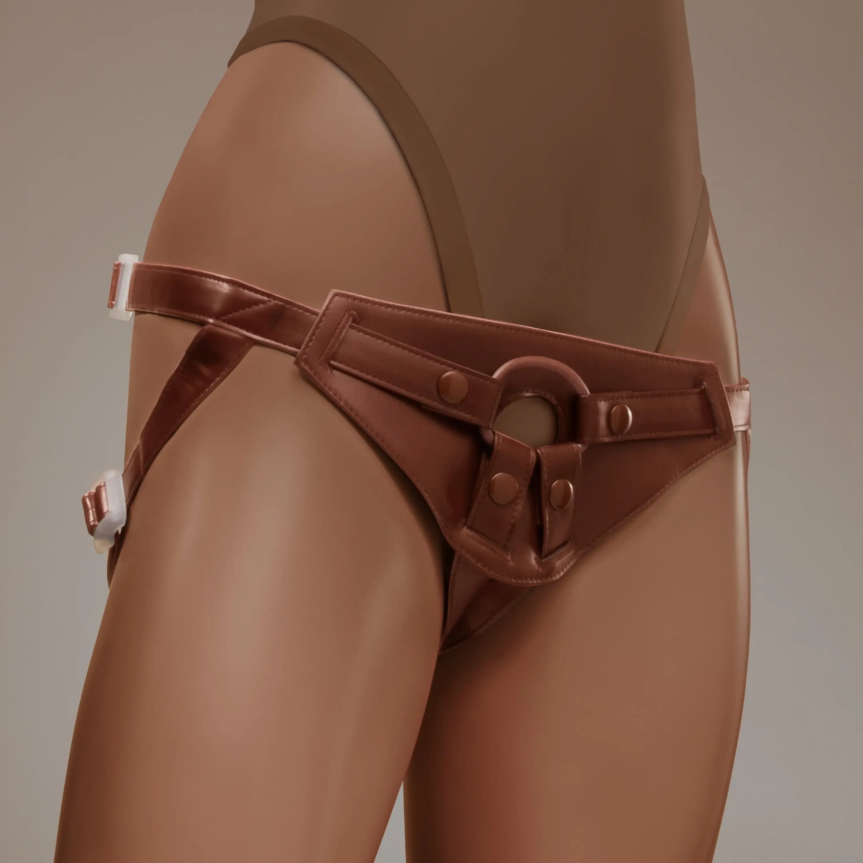 Together Vibes Tones NudeFit FlexCurv Adjustable Strap-On Harness – Body-Contouring Fits Up to 68’’