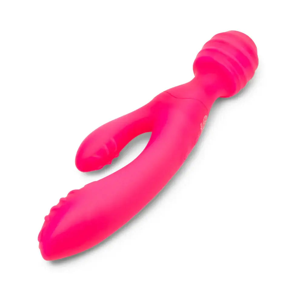 Cerise Tri Delight Dual-Ended Triple Stim Wand & Rabbit Vibrator