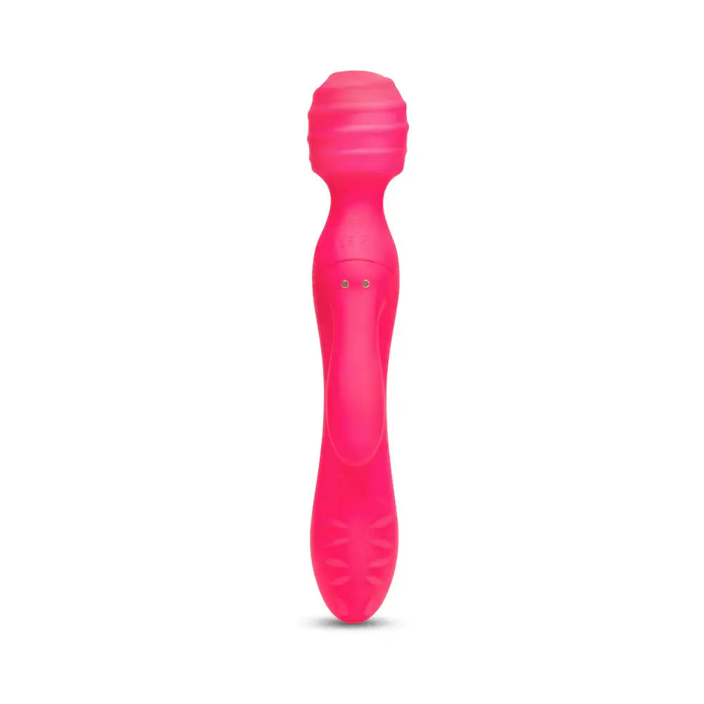 Cerise Tri Delight Dual-Ended Triple Stim Wand & Rabbit Vibrator