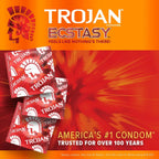 Trojan® Ecstasy™ Ultra Ribbed Condoms - 10 Pack