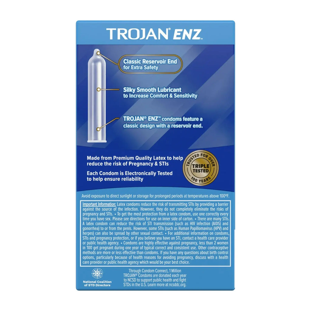 Trojan® ENZ™ Lubricated Condoms - 12 Pack