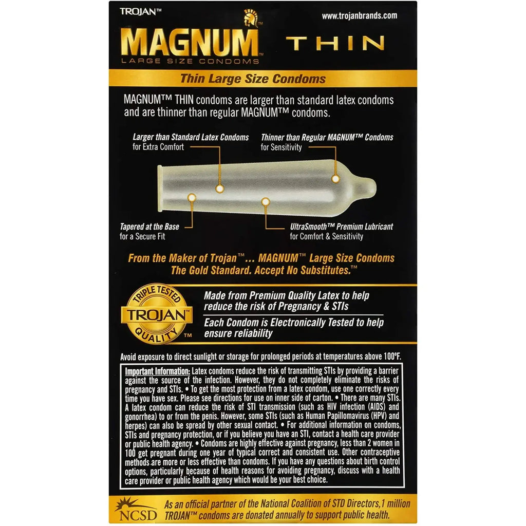 Trojan® Magnum™ Thin Condoms - 12 Pack