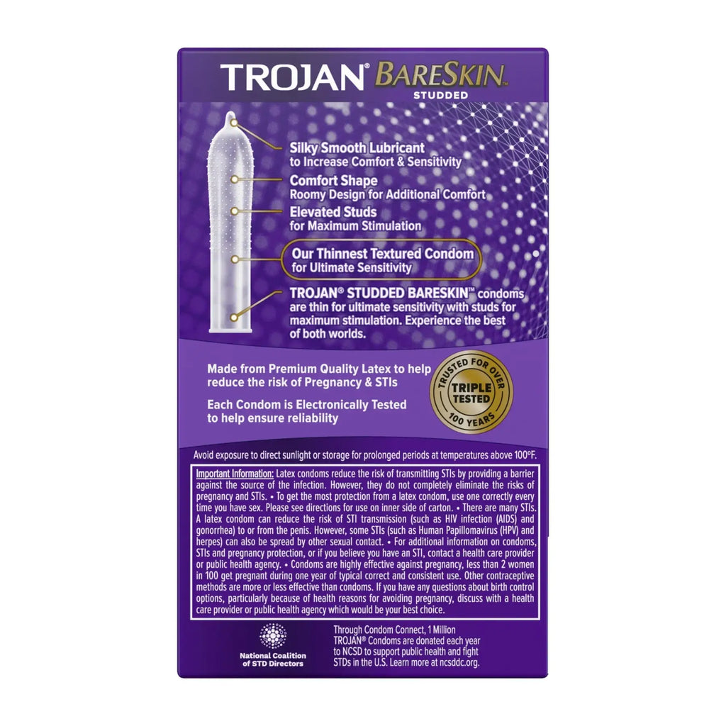 Trojan® Studded Bareskin™ Condoms - 10-Pack