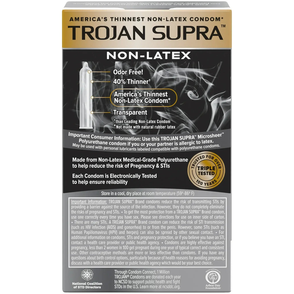 Trojan® Supra™ Non - Latex Bareskin™ Condoms - 6 Pack