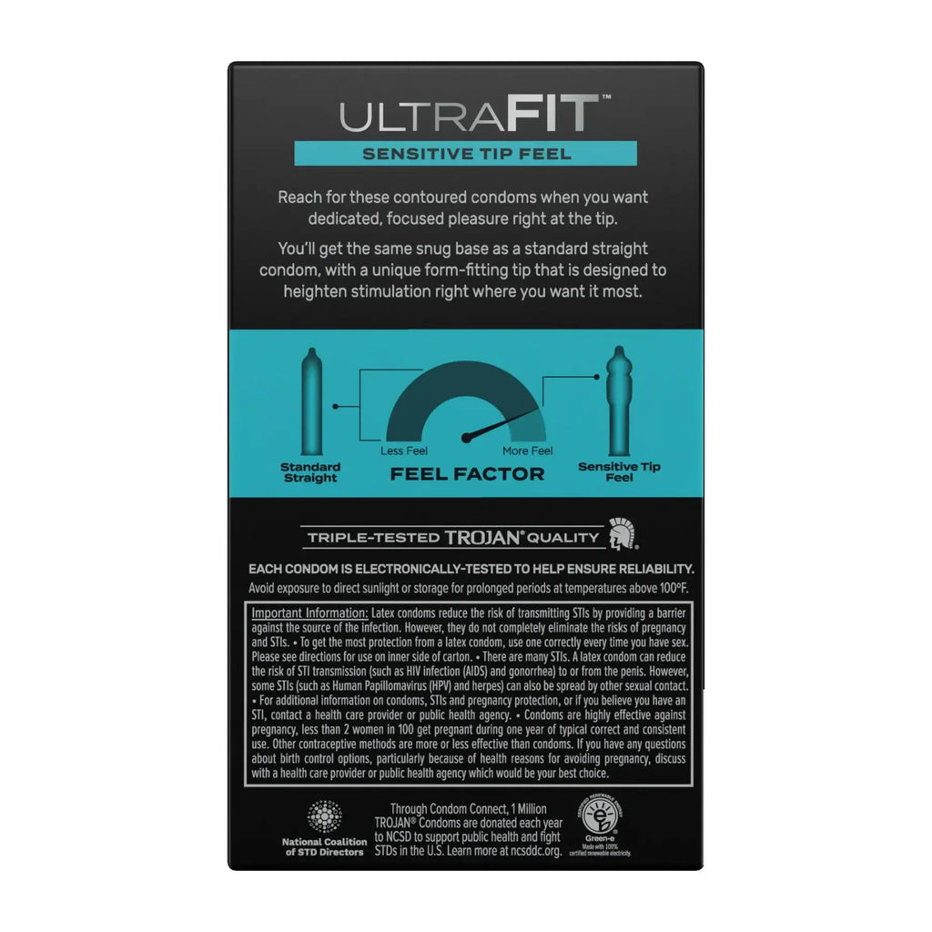 Trojan® Ultra Fit™ Sensitive Tip Feel Condoms - 10-Pack