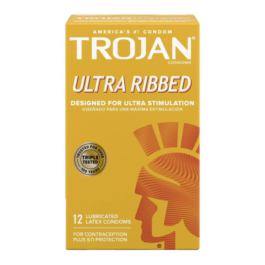 Trojan® Ultra Ribbed Condoms - 12 Pack