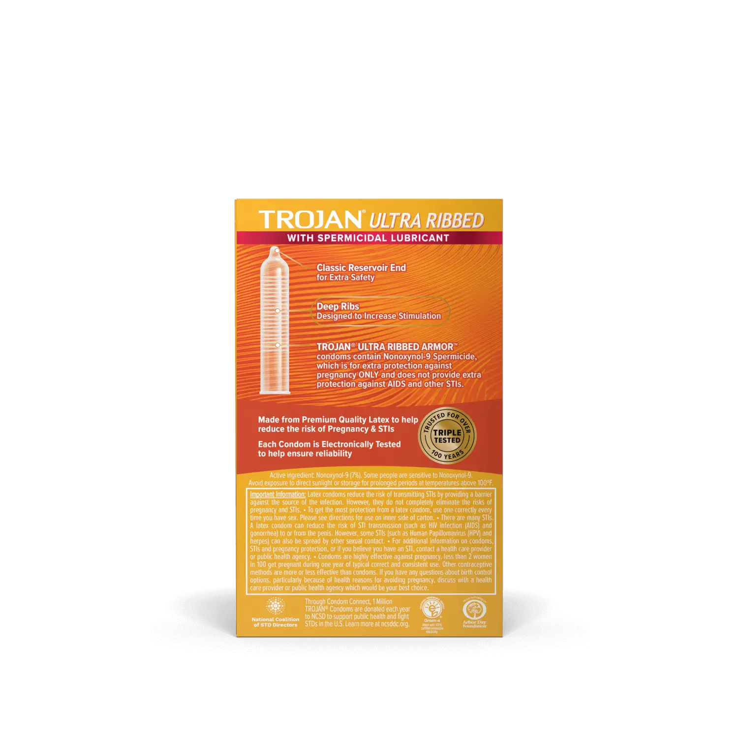 12-Pack Trojan™ Ultra Ribbed Armor™ Condoms