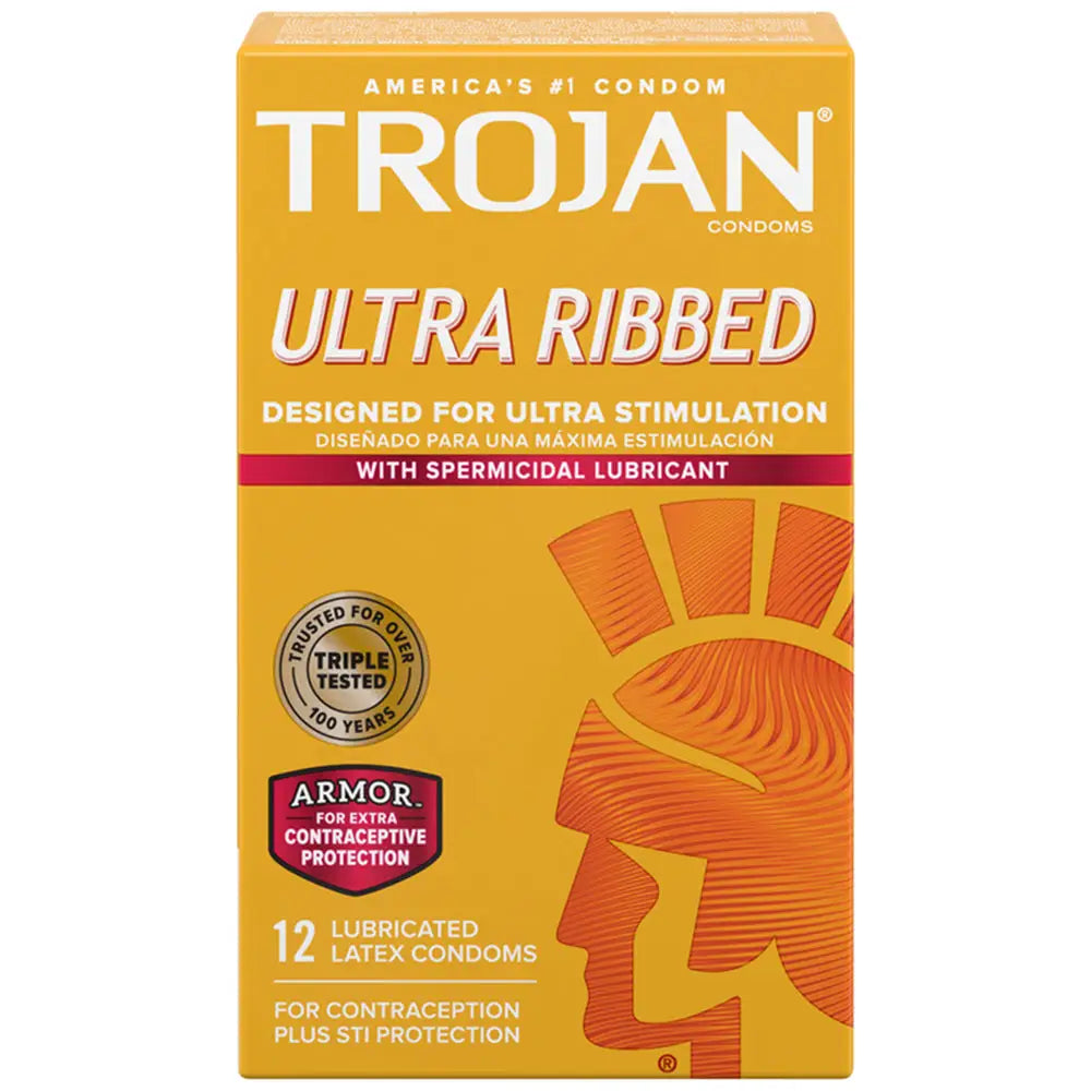 12-Pack Trojan™ Ultra Ribbed Armor™ Condoms