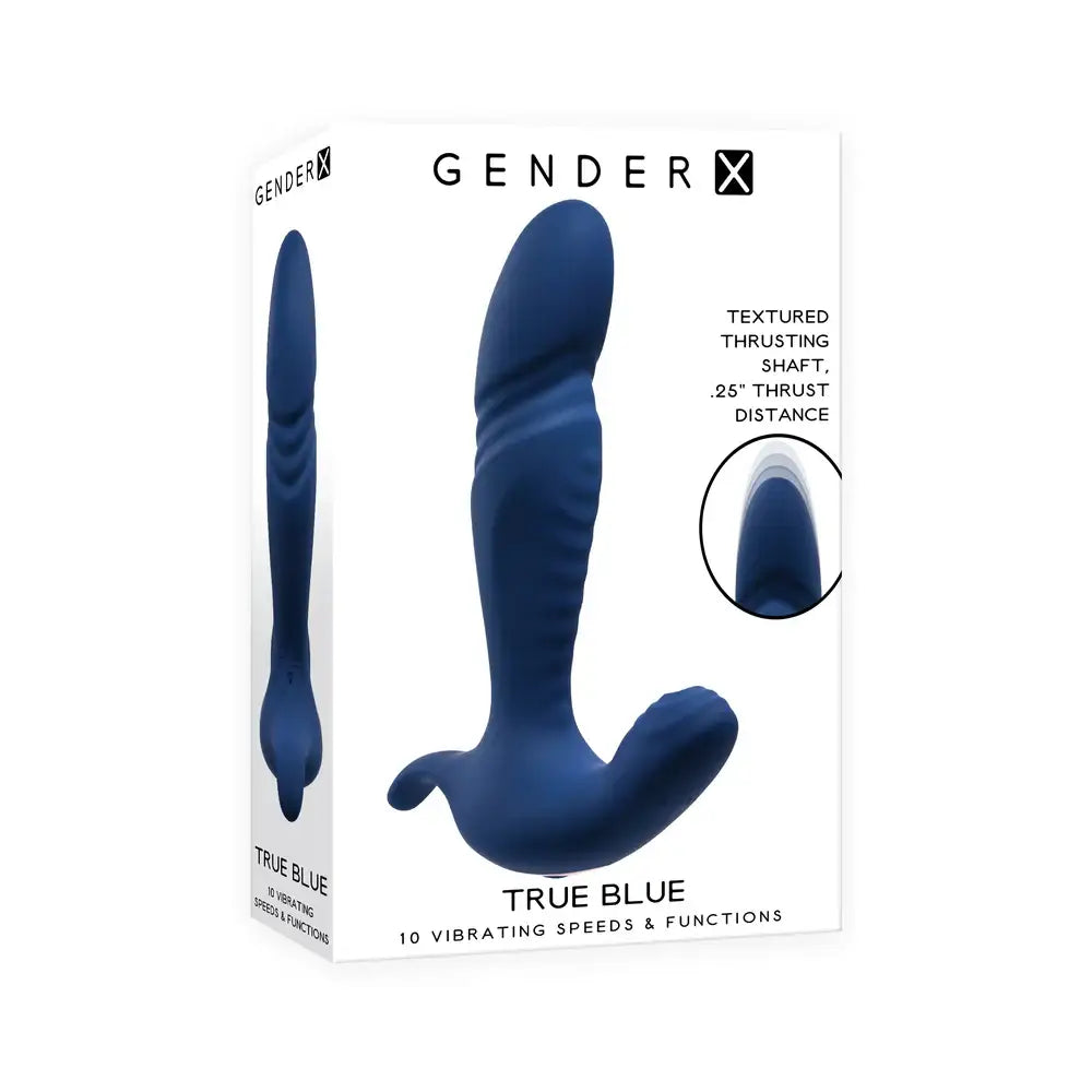 Gender X True Blue Thrusting Vibrator - Rolik®