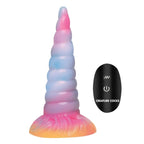 XR Brands® Unicorn Glow-in-the-Dark Vibrating Silicone Dildo - Rolik®