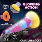 XR Brands® Unicorn Glow-in-the-Dark Vibrating Silicone Dildo - Rolik®