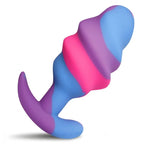 XR Brands® Unicorn Swirl Silicone Butt Plug Large - Rolik®