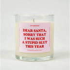 UntamedEgo LLC. Dear Santa Sorry that I Was Such A Stupid Slut This Year Christmas Candle SHIMMERING SUGAR COOKIE