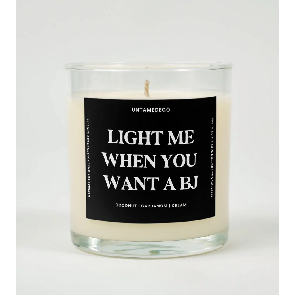 UntamedEgo LLC. Light Me When You Want A BJ Candle COCONUT + CARDAMON + CREAM