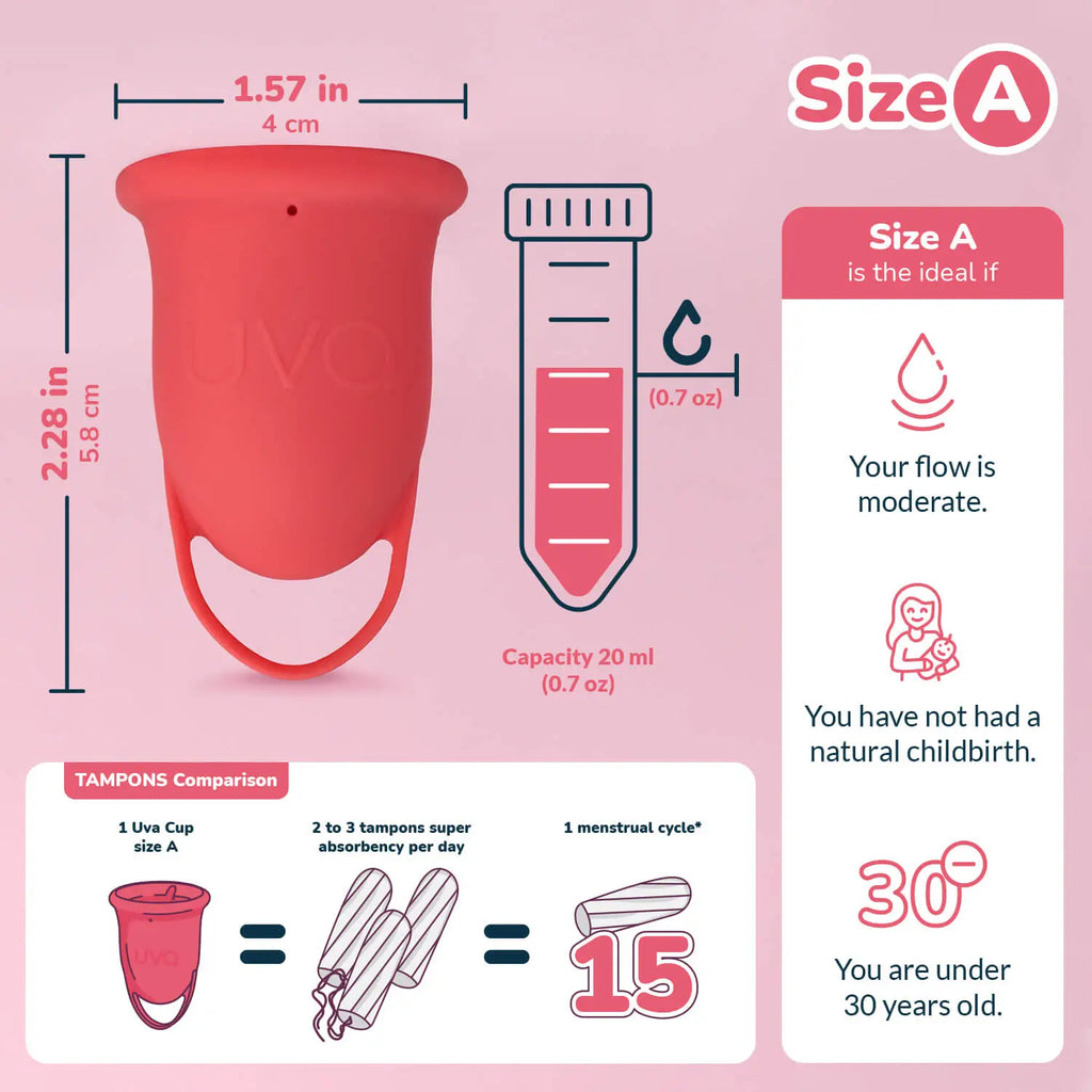 Uva UVA 2 Silicone Menstrual Cup – Size A (20mL | Moderate Flow)
