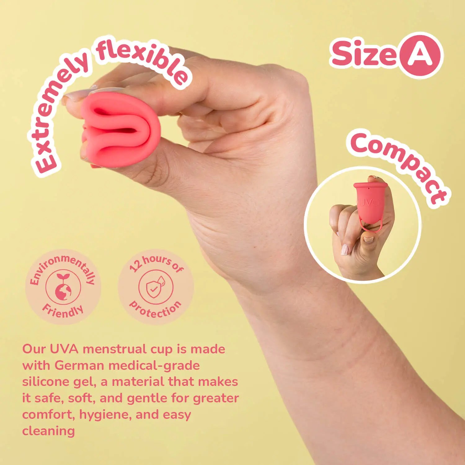 Uva UVA 2 Silicone Menstrual Cup – Size A (20mL | Moderate Flow)