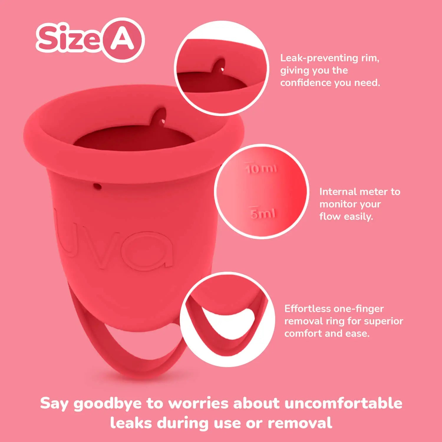 Uva UVA 2 Silicone Menstrual Cup – Size A (20mL | Moderate Flow)