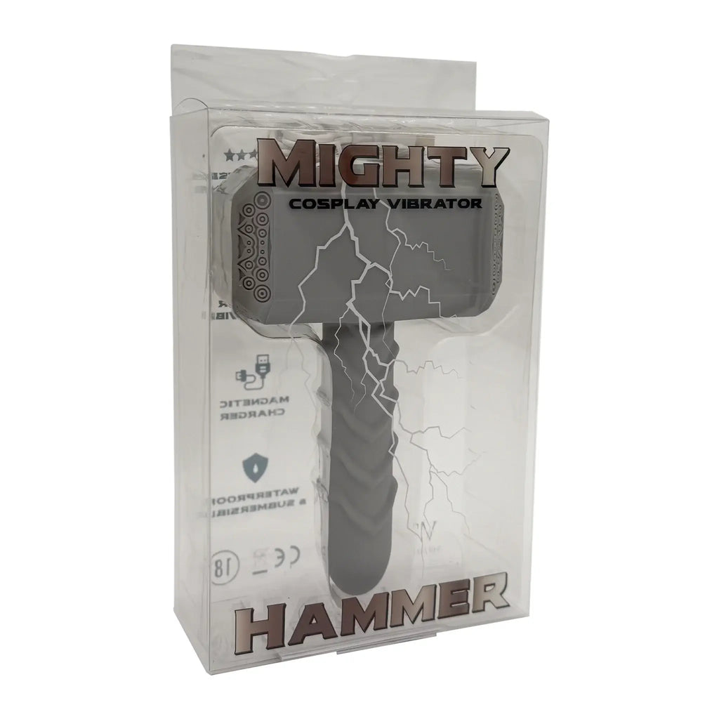 Velvet Brands Mighty Hammer Vibrating Dildo – Dual-Use Fantasy Vibrator Gray