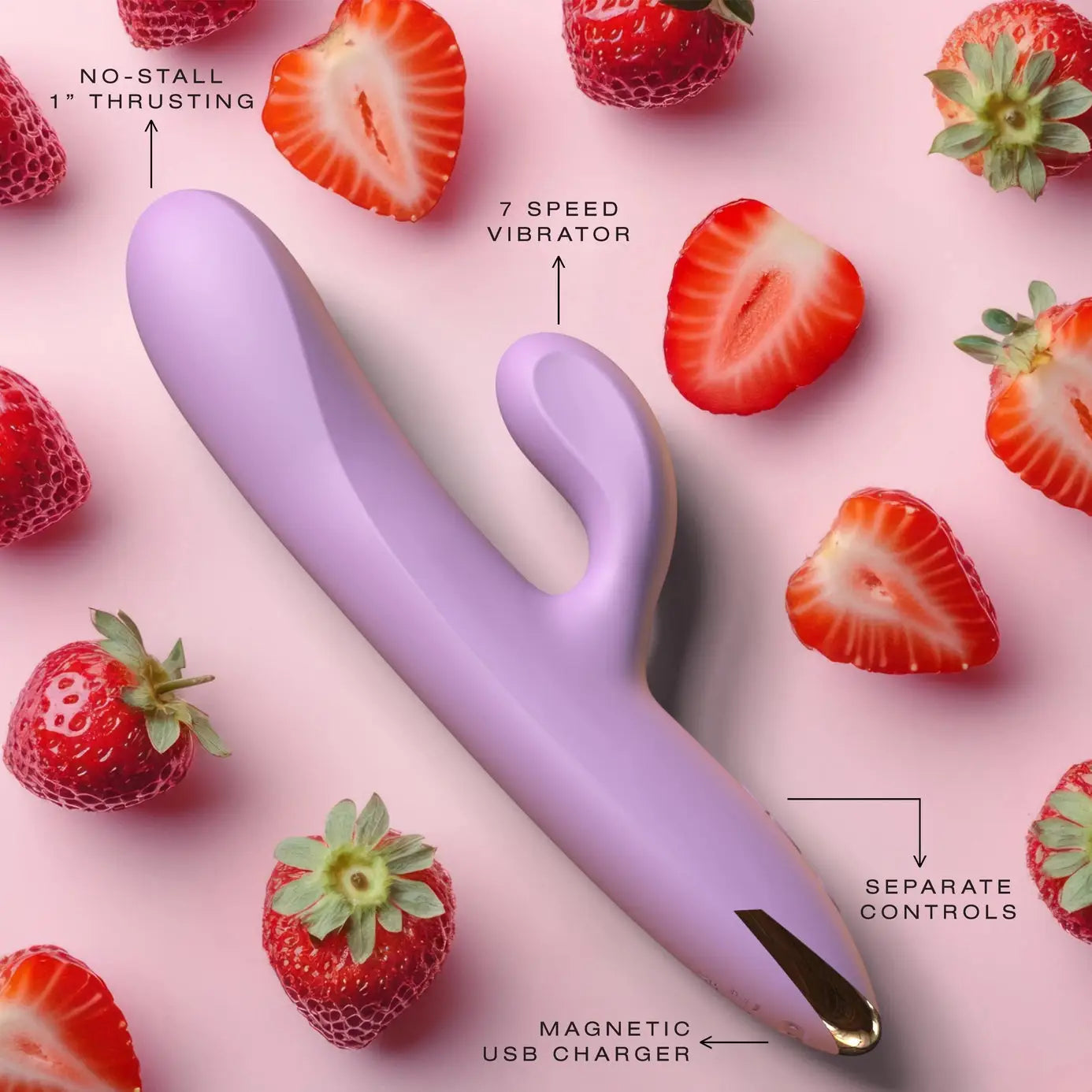 Velvet Brands Thruster Thrusting Dildo & Vibrator Lilac
