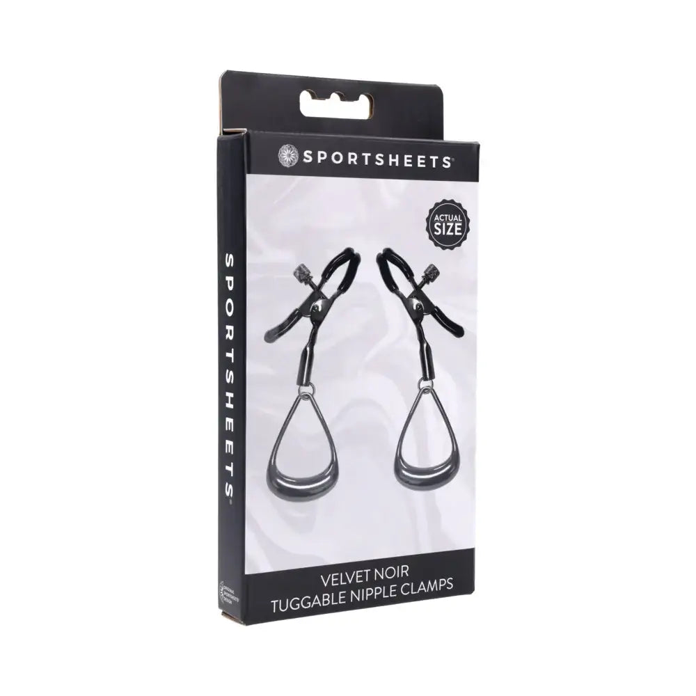 Sportsheets® Velvet Noir Tuggable Nipple Clamps - Rolik®