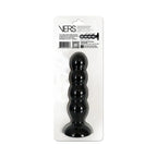 Vers® Liquid Silicone Suction Plug with Steel Motion Balls - Black - Anal Probe