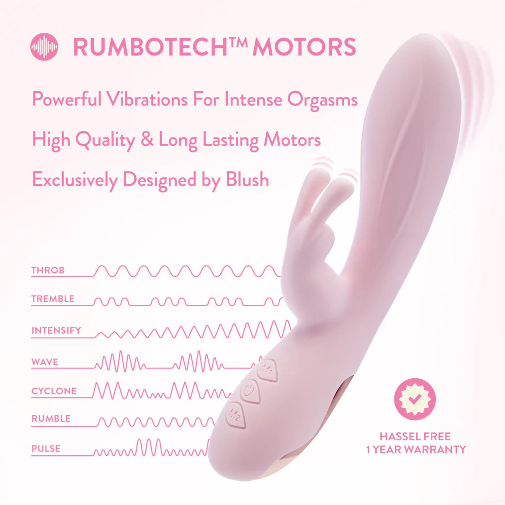 Blush Novelties® Morgan 7.75" G-Spot Clitoral Dual Stimulation Rabbit Vibrator - Rolik®