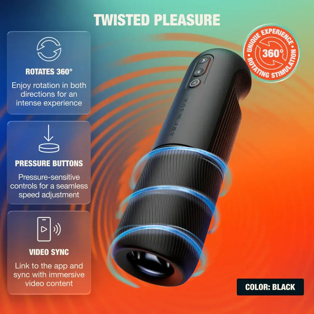 We-Vibe® Arcwave Orbit Rotating Stroker – 360° Rotation & App-Sync Speed Control Black