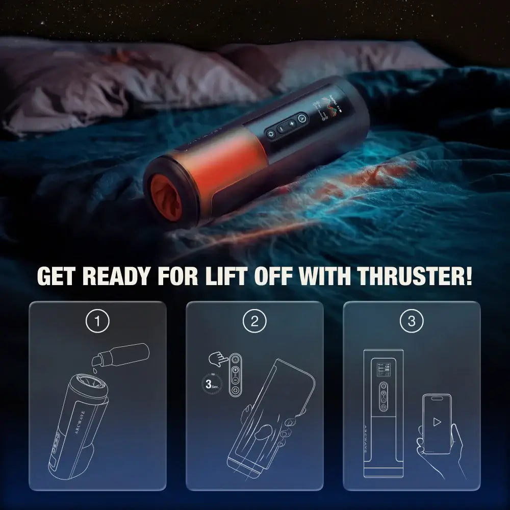 We-Vibe® Arcwave Thruster Automatic Stroker – 200 Strokes/Min Rotation & App Sync Black