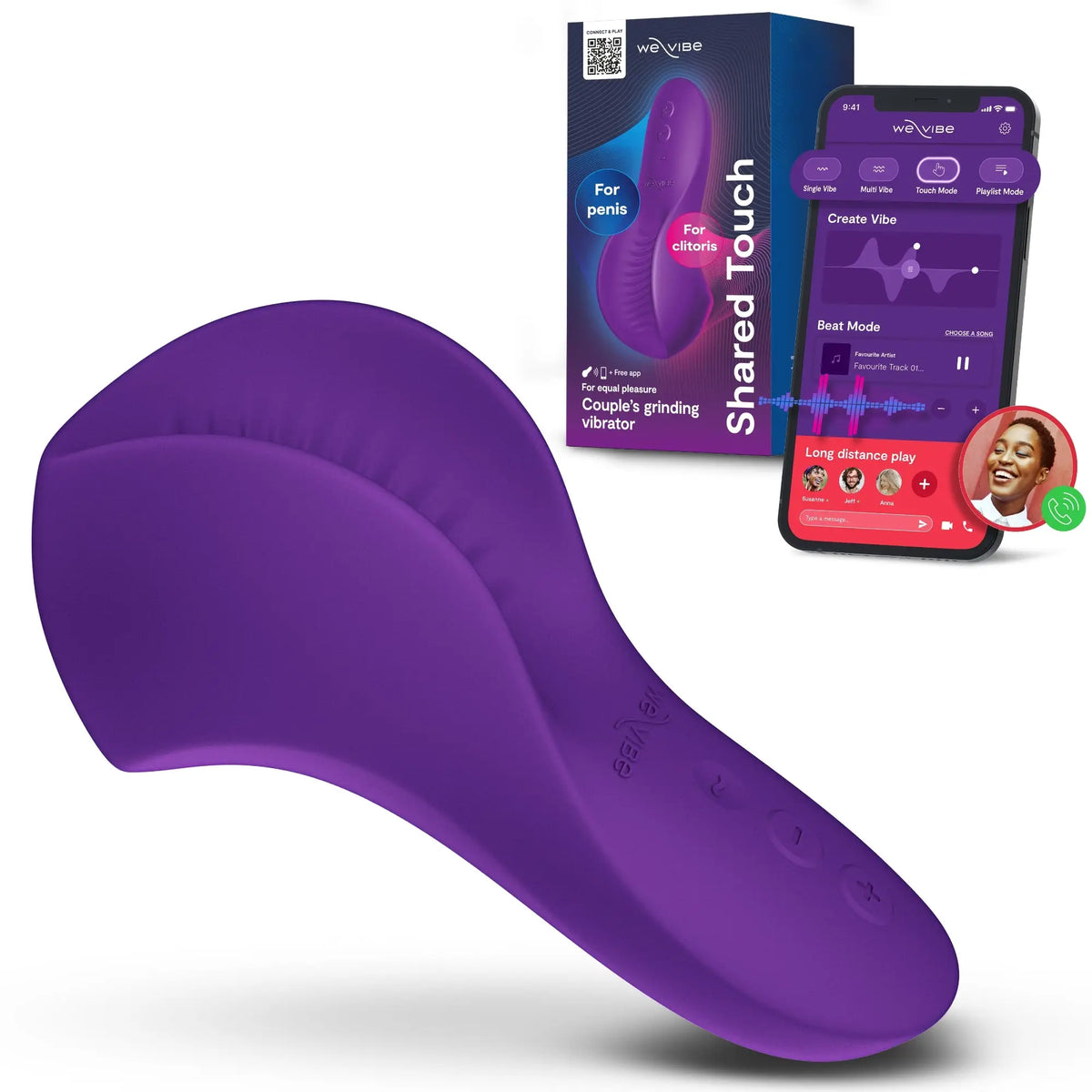 We-Vibe® We-Vibe Shared Touch App-Controlled Couples’ Grinding Vibrator Purple