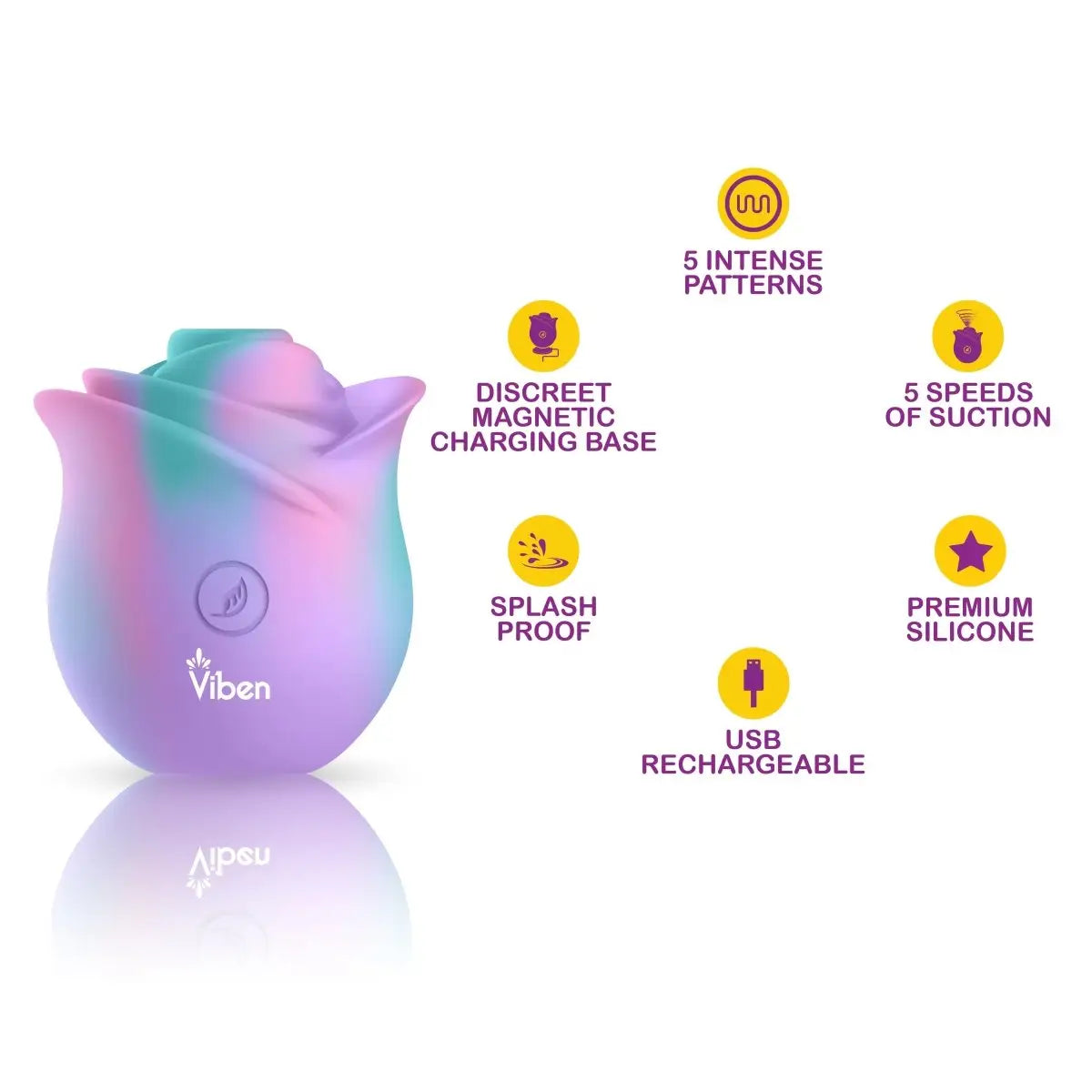 Viben Zen Rose Handheld Rose Clitoral and Nipple Stimulator - Rolik®