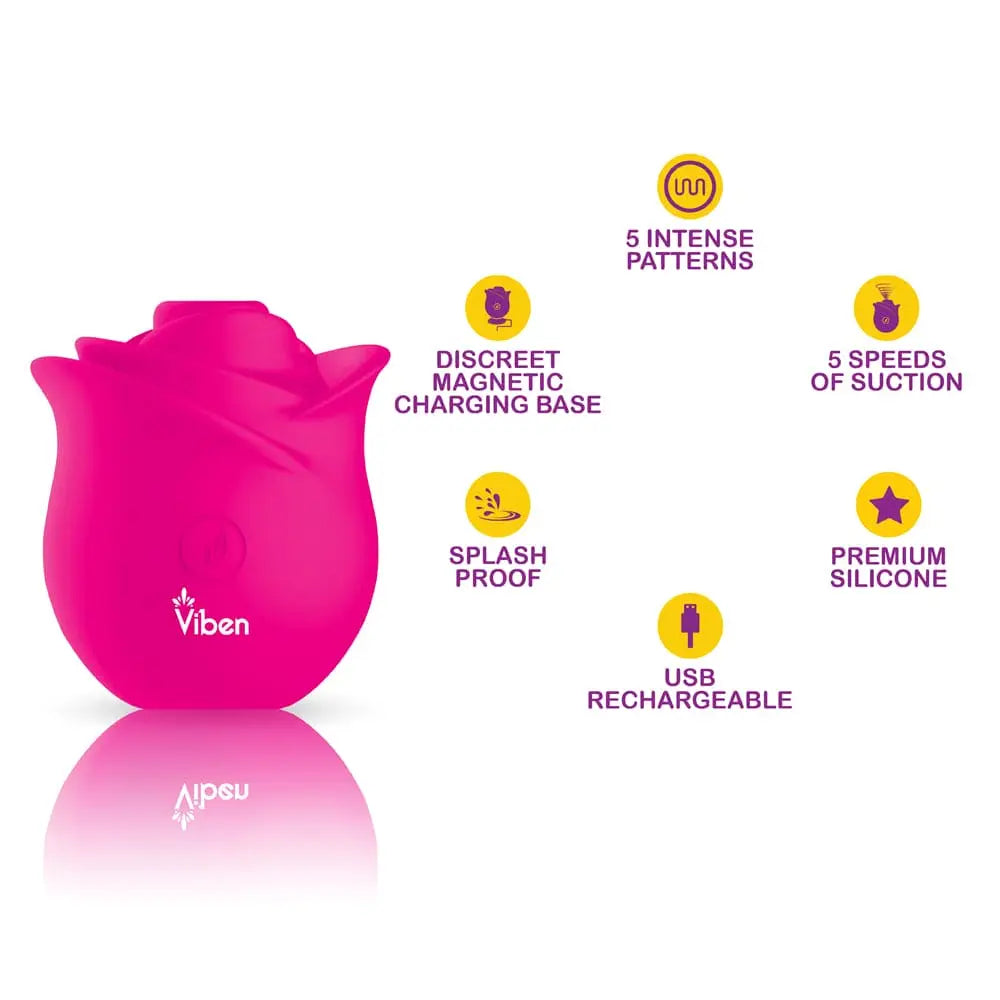 Viben Zen Rose Handheld Rose Clitoral and Nipple Stimulator - Rolik®