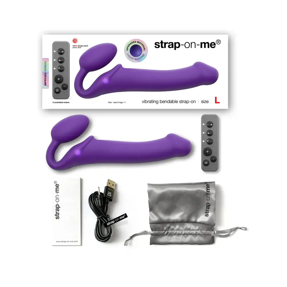 Vibrating 3 Motor Remote Controlled Strap On - Dildo