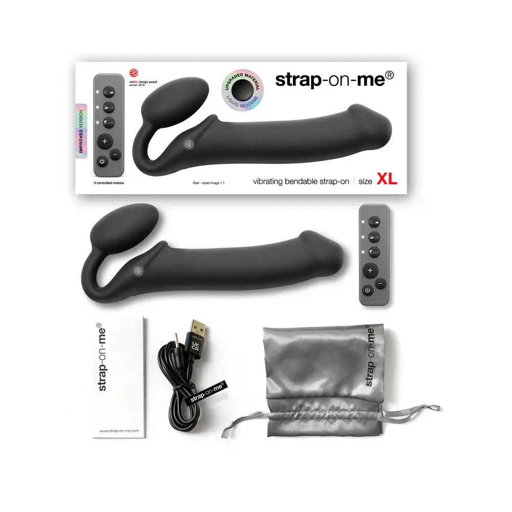Vibrating Bendable Remote Strapless Strap-On