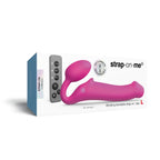 Fuchsia / Large Vibrating Bendable Remote Strapless Strap-On