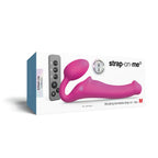 Fuchsia / Medium Vibrating Bendable Remote Strapless Strap-On