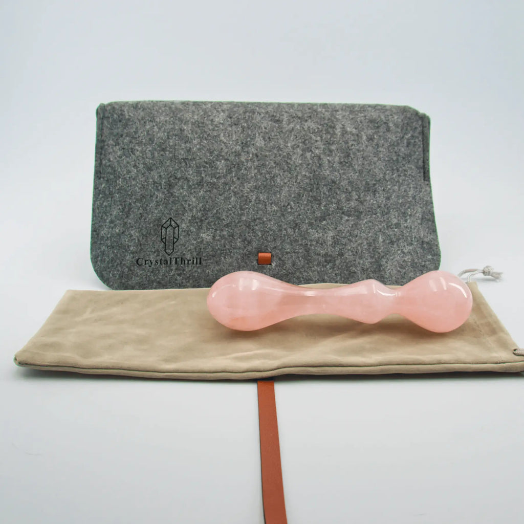 Vitalis Rose Quartz Wand / 7’’ Curved Double End Bulbous