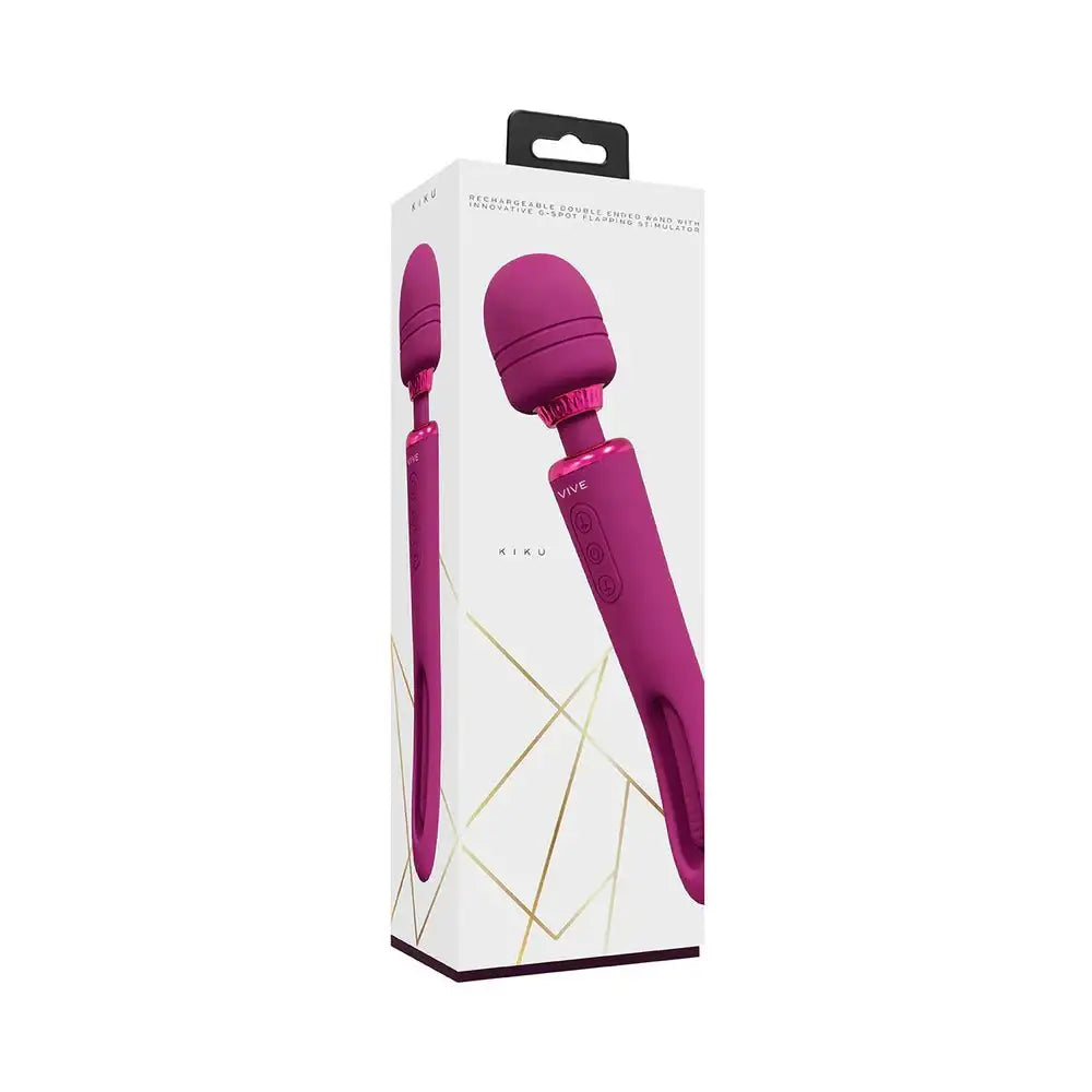 Vive Kiku Double Ended Wand Vibrator with G - Spot Flapping Stimulator - Rolik®