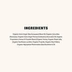 List of ingredients on a white background